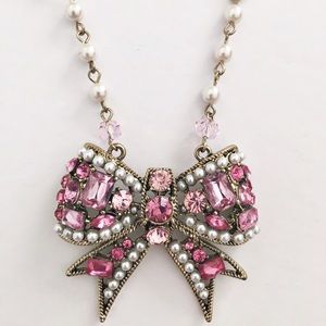 Betsey Johnson Jewelry - Betsey Johnson pink rhinestone bow necklace Betsey Johnson Jewelry - Betsey Johnson pink rhinestone bow necklace