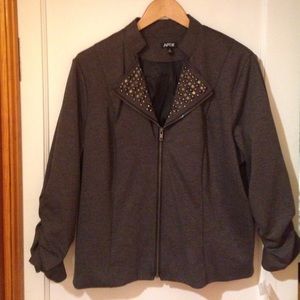 NWOT Women's Apt. 9 Charcoal Studded Jacket XL