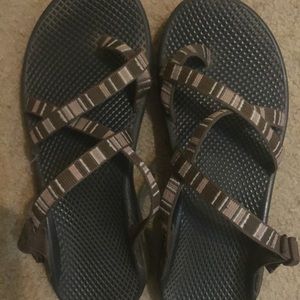 Brown chacos slip ons