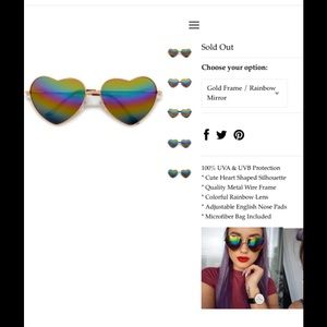 Sunnies, rainbow ombré gold metal frame.