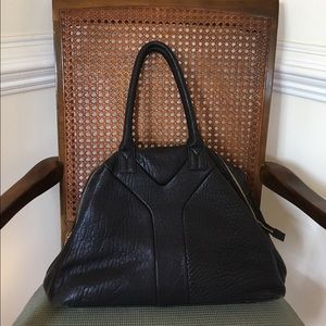 Black leather bag