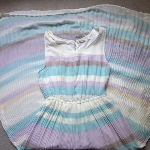 Altar'd State pastel stripe pleated maxi dress L