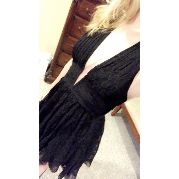 NWT $250 Free People Plunging V-neck Silk Dress - Picture 4 of 4