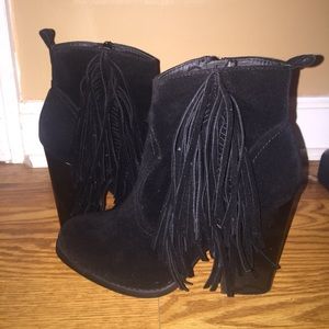 Black Fringe Boots