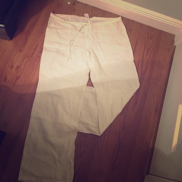 White linen pants