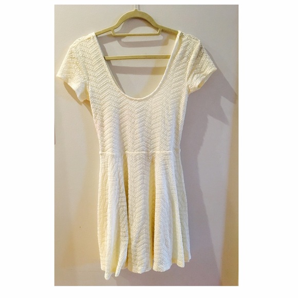 Sparkle and fade medium knit off white dress