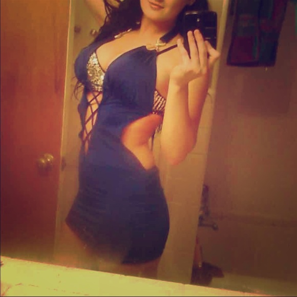 One of a kind sexy blue dress!