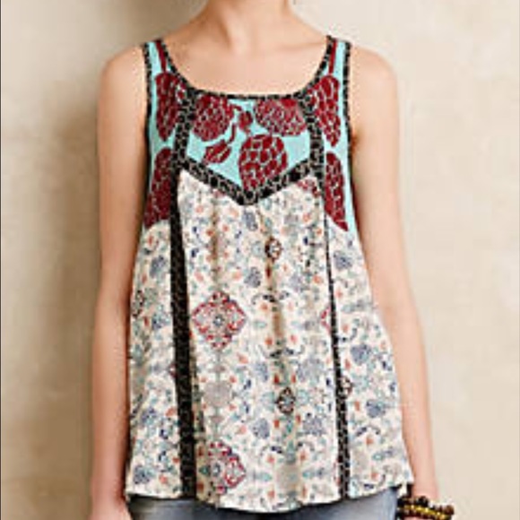 Anthropologie Floreat Spring Symphony Tank Size 6