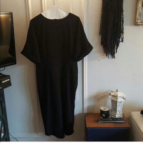 Asos curve black texture wiggle dress