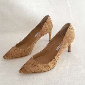 Diane Von Furstenberg Bethany Cork Point-Toe Heels