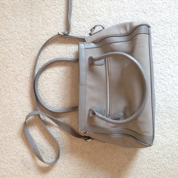 Grey suede/pleather handbag