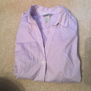 Purple and White Pinstripe Blouse