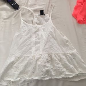 White eyelet top