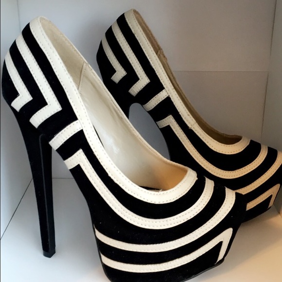 Black and White platform heels.