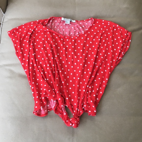 Minnie Mouse red polka-dot crop top❣