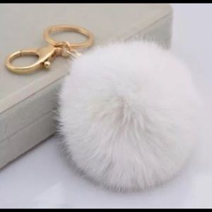 Real rabbit fur keychain. New
