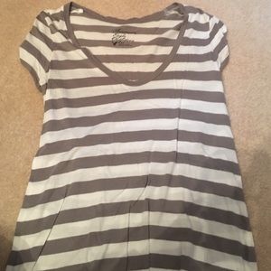 Grey and White striped TShirt
