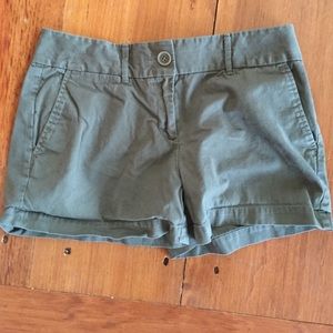 Loft army green shorts size 2