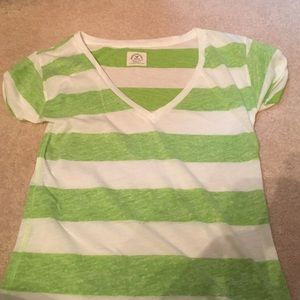 Green and white striped Tshirt
