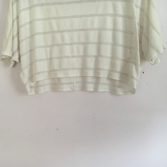 White, striped crop top. - Picture 3 of 4