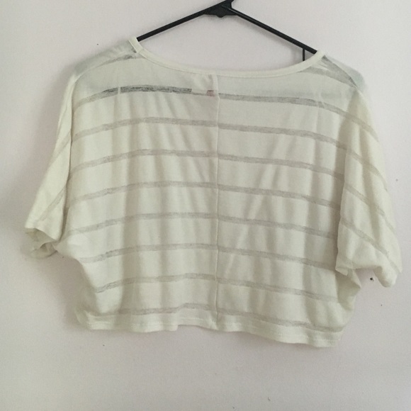 White, striped crop top. - Picture 4 of 4