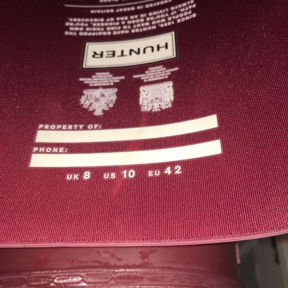 (SOLD) Tall Hunter Rain Boots - Size 10 - Maroon - Picture 2 of 4