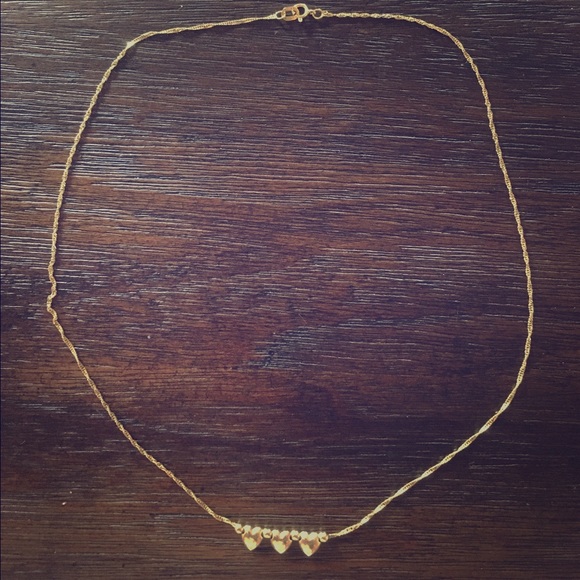 14 KT 3 heart necklace
