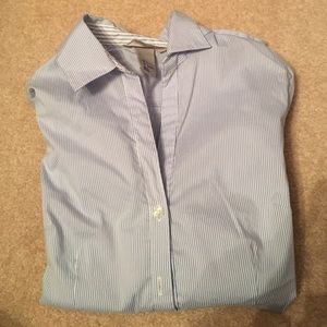 Blue and white pinstripe button down