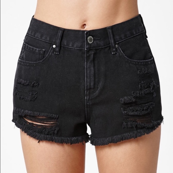 NWOT High Rise Cutoff Black Jean Shorts