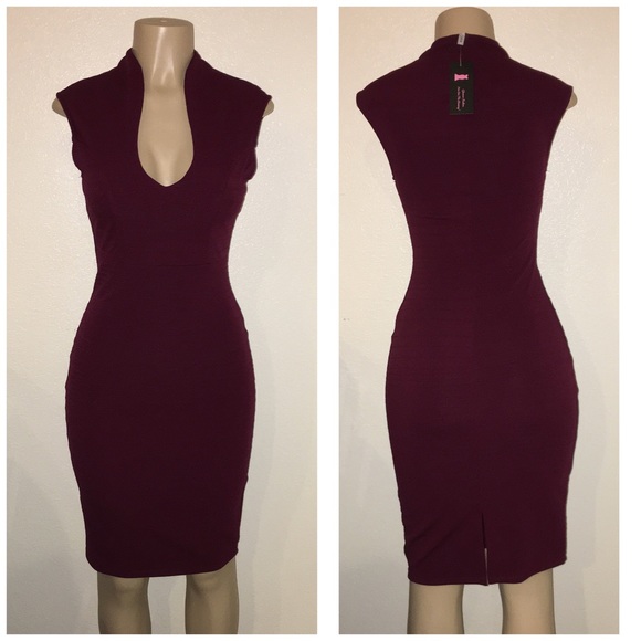 black and burgundy dress