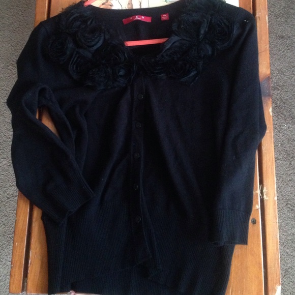 Black Ruffled Cardigan Great Condition! - Picture 2 of 3