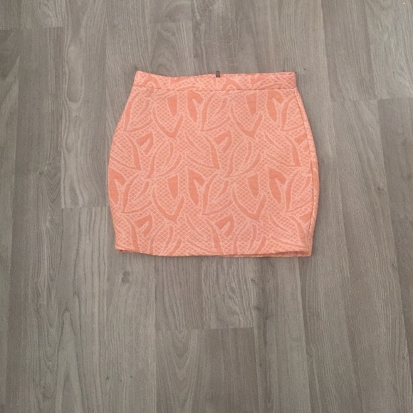 Coral h&m pencil skirt