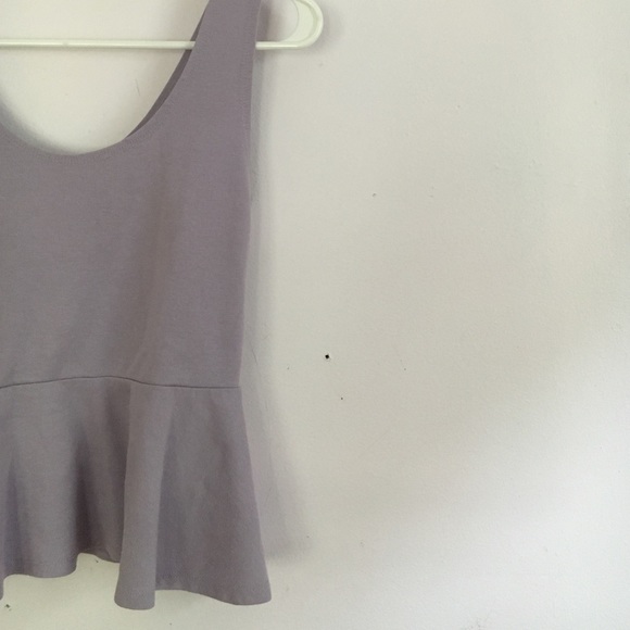 Purple, sleeveless, peplum top. - Picture 2 of 4
