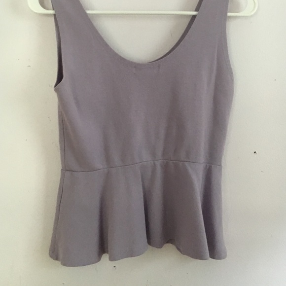 Purple, sleeveless, peplum top. - Picture 3 of 4