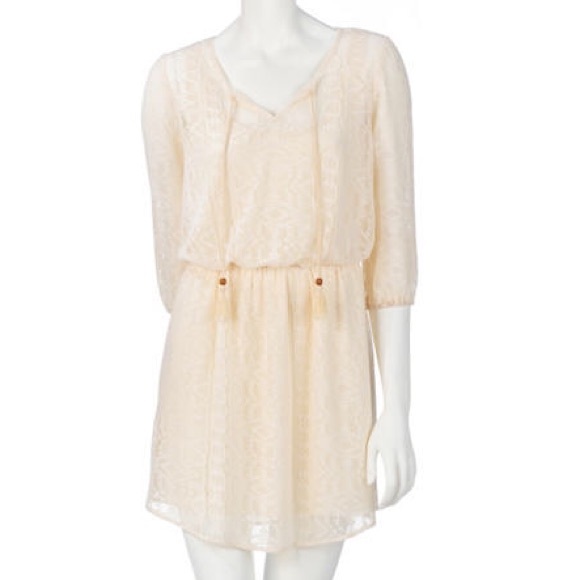NWT BeBop peasant crochet dress