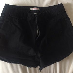 Black jean shorts
