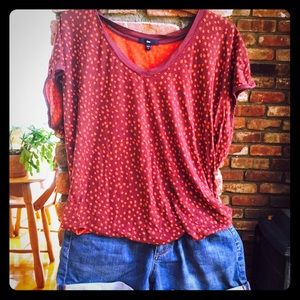 New! Polka Dot V-Neck Tee