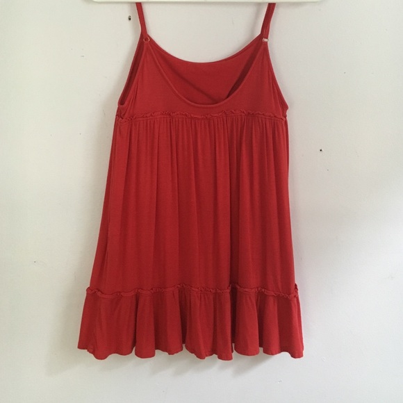 Red, flowy, spaghetti strap tank. - Picture 4 of 4
