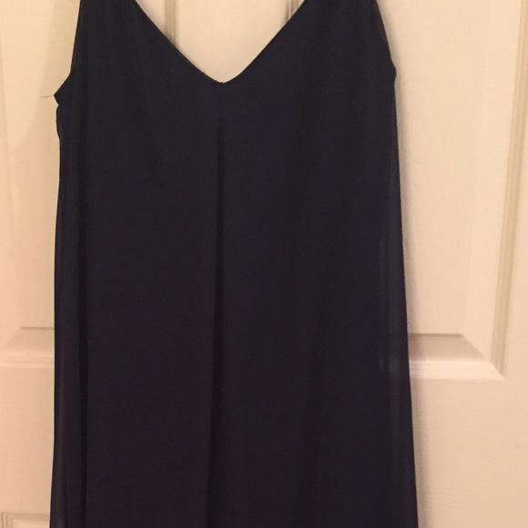 Flowing navy sheer Dress