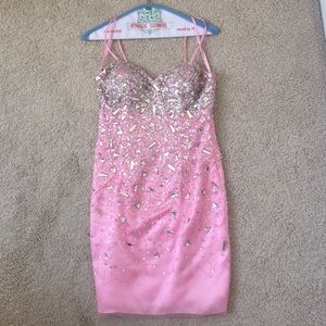 Dave & Johnny sparkly dress (w spaghetti straps)