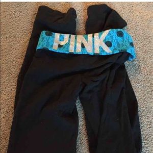Pink yoga leggings/boot cut flares size xs