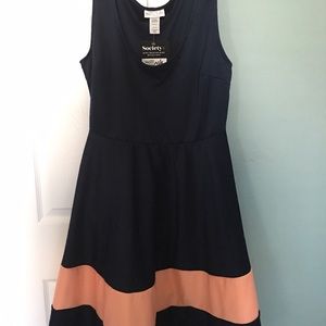 Navy and Peach Dress