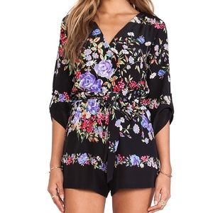Yumi Kim Liz Romper in Black Flower Power