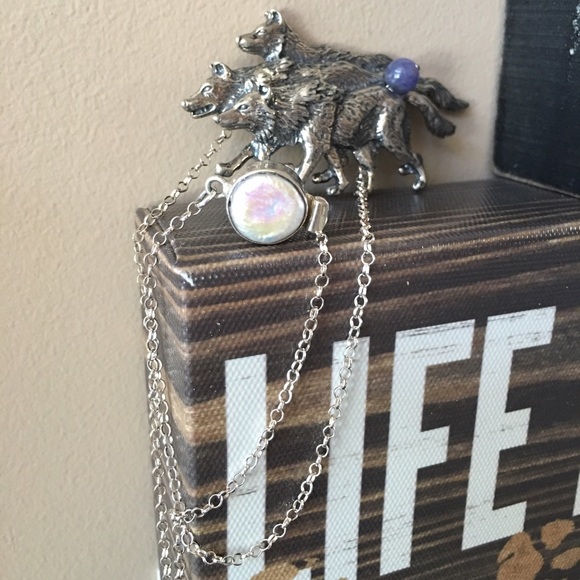 Sterling Silver Wolves on the Prowl Necklace