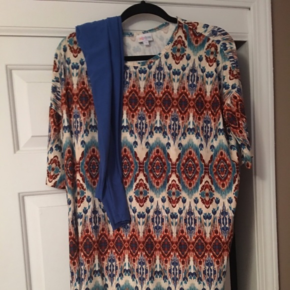 Lula Roe small Irma and blue OS leggings