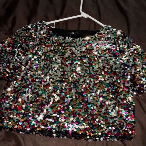 Sequin crop top