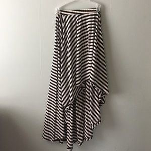 High to low striped skirt