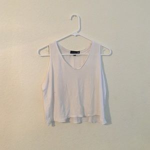 Cotton On Basic White Flowy Crop Tank Top