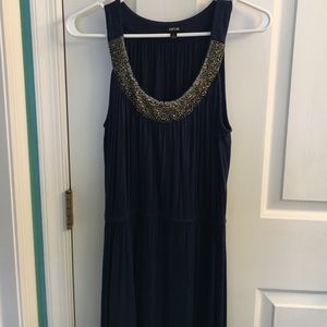 Dark blue beautiful high low dress.