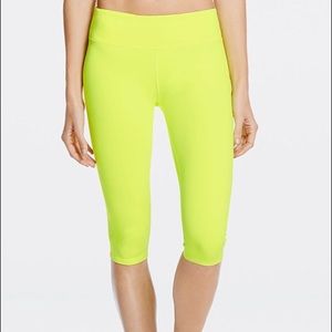 Neon Yellow Fabletics Crop Leggings